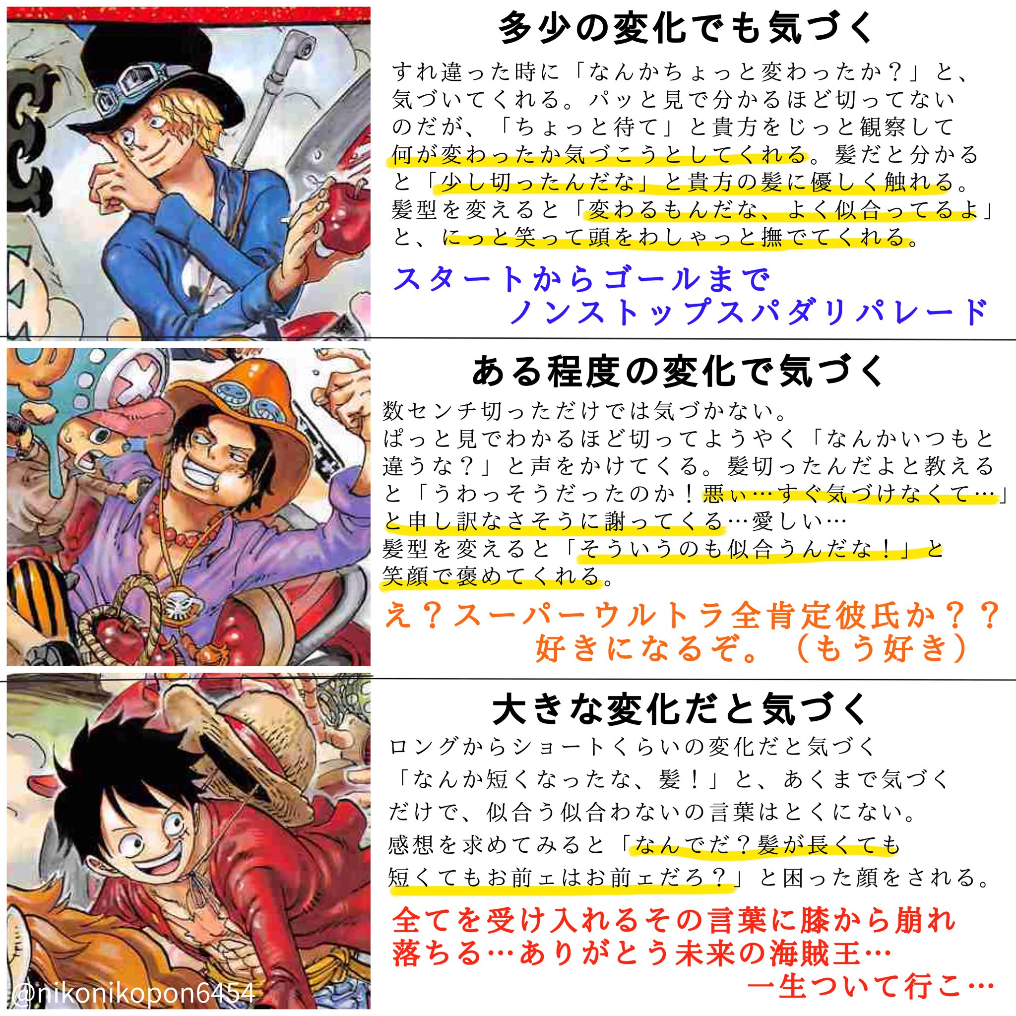 夢沼は深いとまと 貴方が髪を切ったらワンピ男子は気づくか気づかないか どんな言葉をかけてくれるのかを 夢女子が妄想してみました 夢沼は深いとまと 貴方が髪を切ったらワンピ男子は気づくか気づかないか どんな言葉をかけてくれるのかを 夢女子が妄想してみました