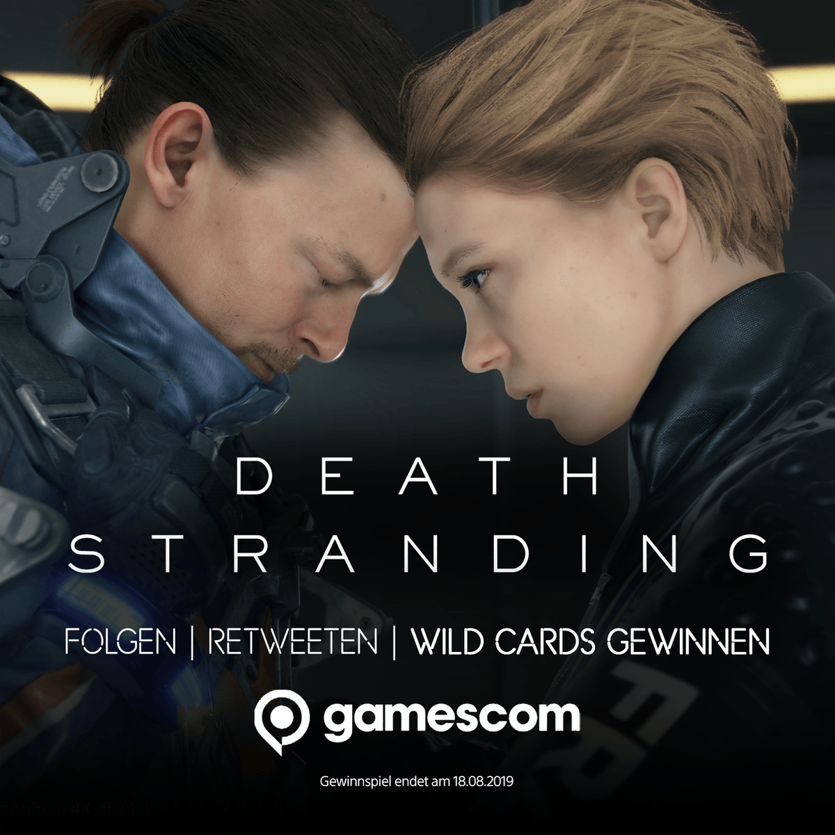 PlayStationDE's tweet photo. Wir verlosen 2x2️ Wild Cards! #PlayStationGC19 
Macht mit und erlebt die #gamescom 2019 vielleicht schon am Dienstag! #DeathStranding → https://t.co/XZleTrgO8y
TNB: https://t.co/fUsgUjUl11 #PS4 https://t.co/YZdAMTPYky