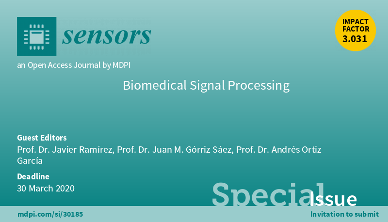 Sensors_MDPI's tweet image. New Special Issue: Biomedical Signal Processing
Editors: Javier Ramírez,  Juan M. Górriz Sáez, Andrés Ortiz García
Submission Deadline: 30 March 2020
More details at mdpi.com/si/30185

#BiomedicalSignalProcessing #EEG #ECG #MEG #Medicalmaging