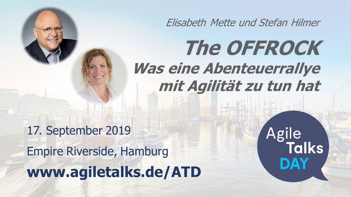 Wir freuen uns auf Elisabeth Mette und Stefan Hilmer:
„The OFFROCK - Was eine Abenteuerrallye mit Agilität zu tun hat“

AgileTalksDay19 | 17.09.19 | Hamburg 

xing.com/events/agile-t…

<a href="/mette_elisabeth/">Elisabeth Mette</a> <a href="/stefan_hilmer/">Stefan Hilmer</a> #ATD19 #AgileTalks AgileTalks.de
Sponsored by <a href="/CGI_DE/">CGI Deutschland</a>