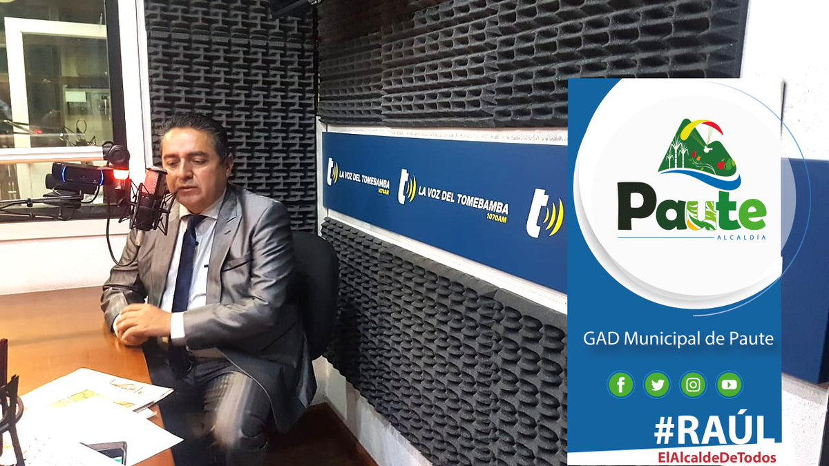 RauldelgadoGadP's tweet photo. #Entrevista | Este lunes estaremos a las 07:40 #envivo gracias a la invitación de la @tomebamba en una entrevista sobre la presidencia alcanzada en la @AMEcuador y varios temas de importancia para el desarrollo de nuestro querido #Paute. 🎙📻

#RaúlElAlcaldeDeTodos https://t.co/UP3dxr05KU
