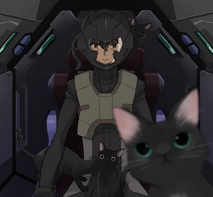 街へ出かけるたびコクピットに仲間が増える放浪中の刹那・F・セイエイ
#黒猫感謝の日 