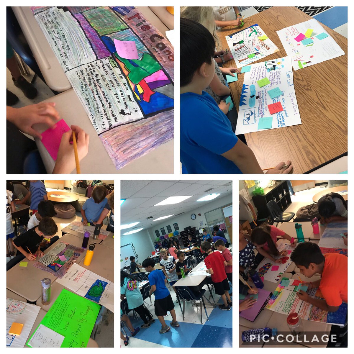 Colemans_Crew's tweet photo. Students collaborated, researched, and created a poster about one physical or man-made feature around the country! Then, we went on a Gallery Walk to learn from each other and provide some “glows!” 🇺🇸🗻🗽🏜🌊 #fourthgrade #fourthgraderocks #forsyth #sawneechiefs https://t.co/my0sKGnY3Y