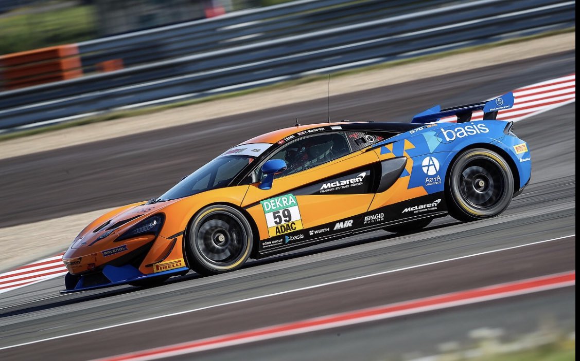 customerracing's tweet photo. A McLaren 1-2 at the Nurburgring as @CharlieFagg28 and @michaelbenyahia take victory for Team GT, with the #59 of Martin-Dye and Joens in P2 for @DoerrGroup 
#ADACGT4Germany https://t.co/c0q7BFVr4g
