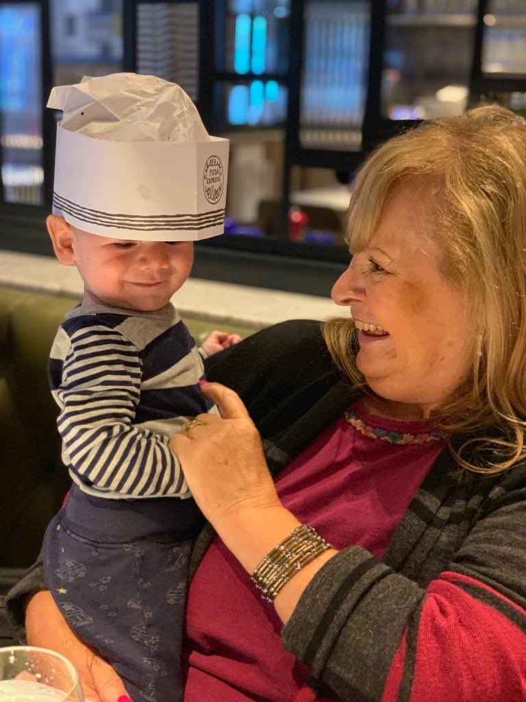 RobinTheakston's tweet photo. Good times with Grandma @PizzaExpress #firstpizza https://t.co/nLMgsm5mcQ
