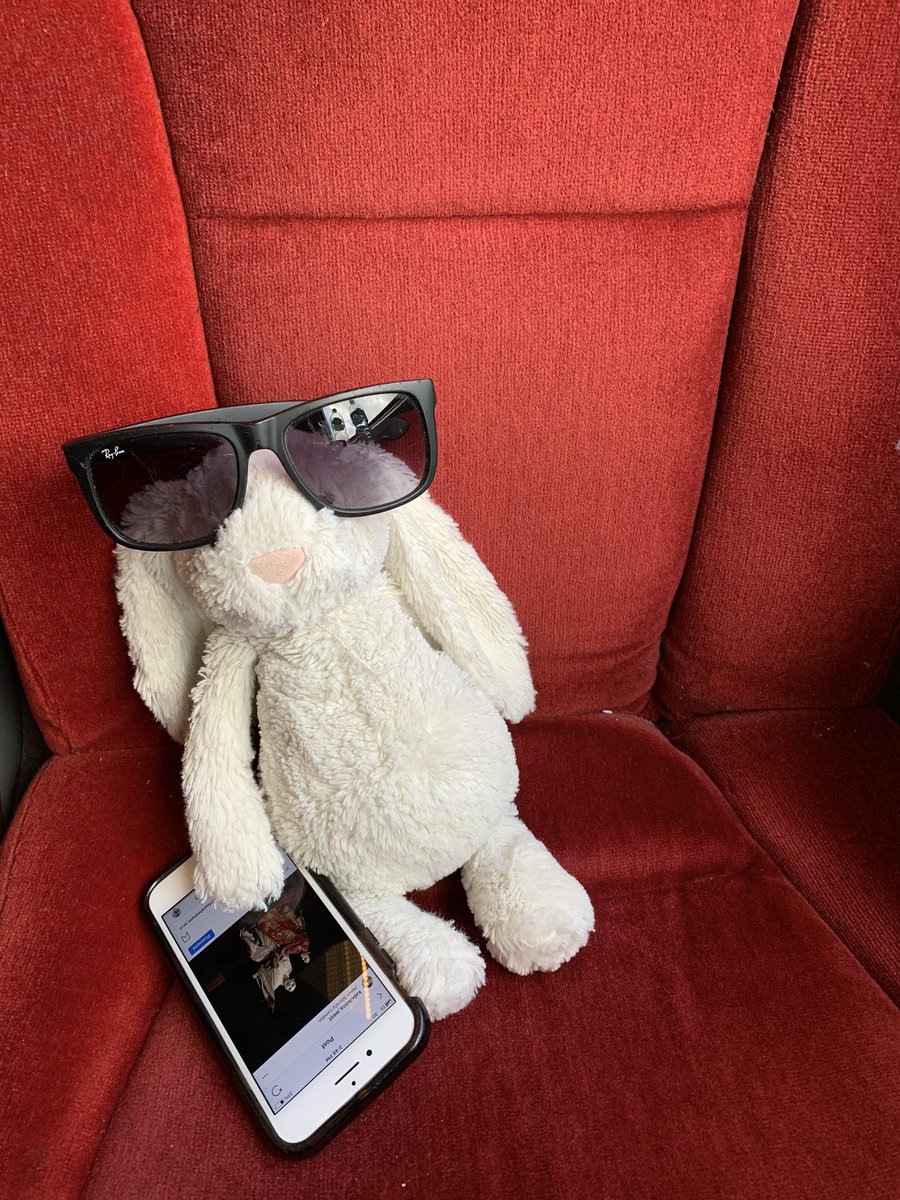 The only way he can fight bunny boredom on the long train is by looking at all the sweet content on KabukiMA’s Instagram <a href="/kabukima_west/">KabukiMA</a> #edfringe #edfringebunny #bunnygram #bunnycool #bunny