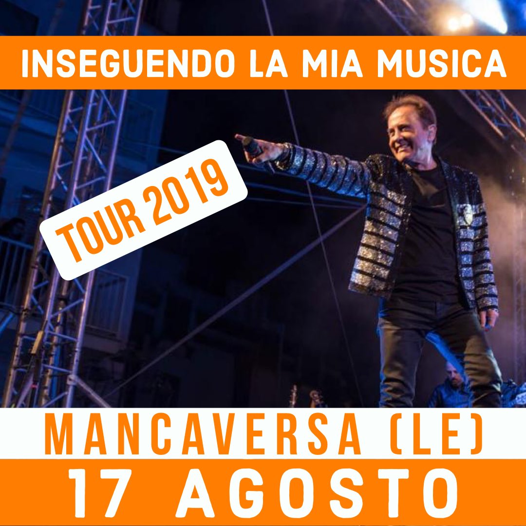 RobyFacchinetti's tweet photo. Continua instancabilmente il tuor "Inseguendo la mia musica" che questa sera si fermerà in provincia di Lecce, a Mancaversa!
Roby e la sua band vi aspettano per condividere con voi la magia della musica.
Non mancate!
TeamRF
#inseguendolamiamusica
#live
#lecce
#mancaversa https://t.co/ksoZWbxFma