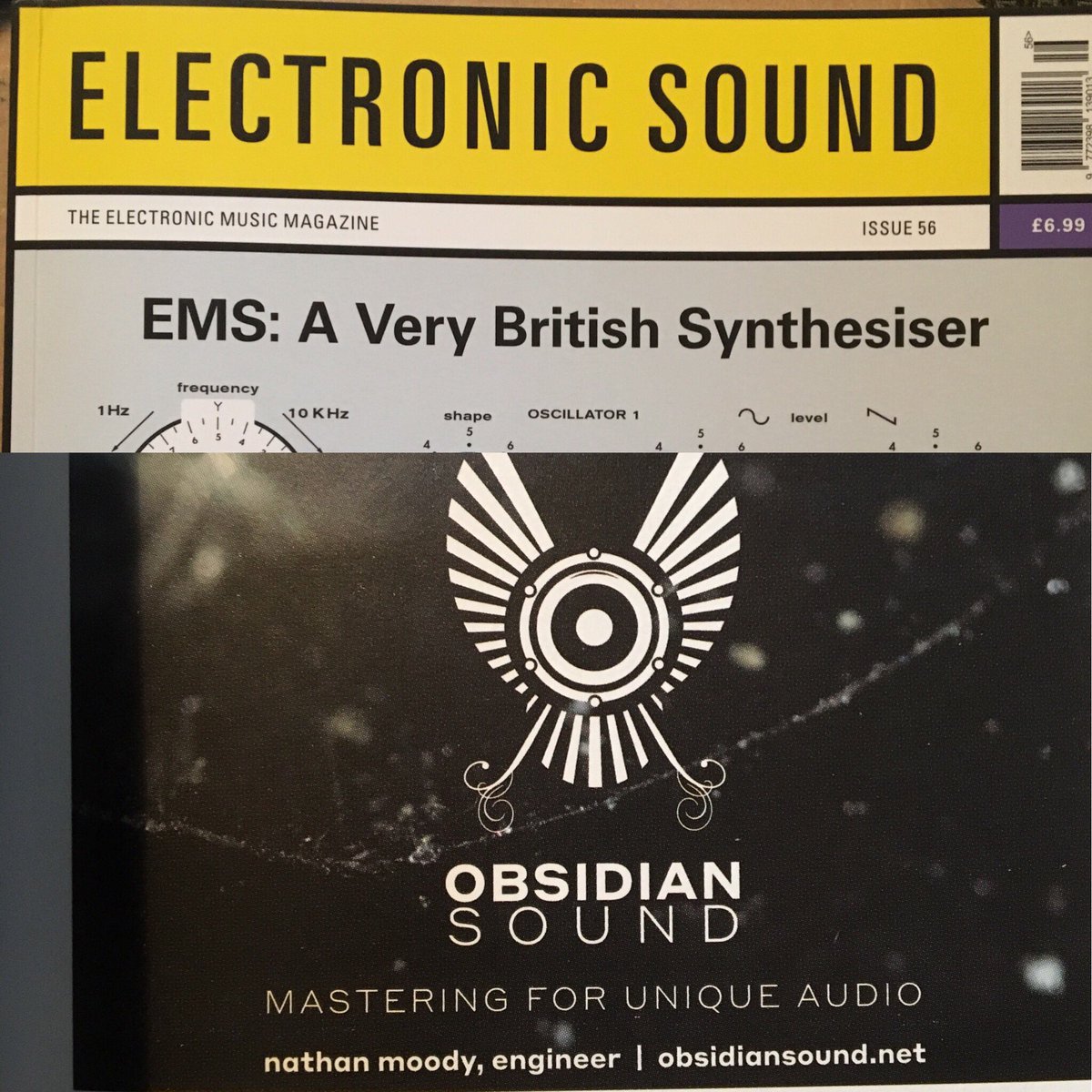 Obsidian_Sound's tweet photo. Our first print ad in U.K. mag Electronic Sound! https://t.co/HisLNTTtyq