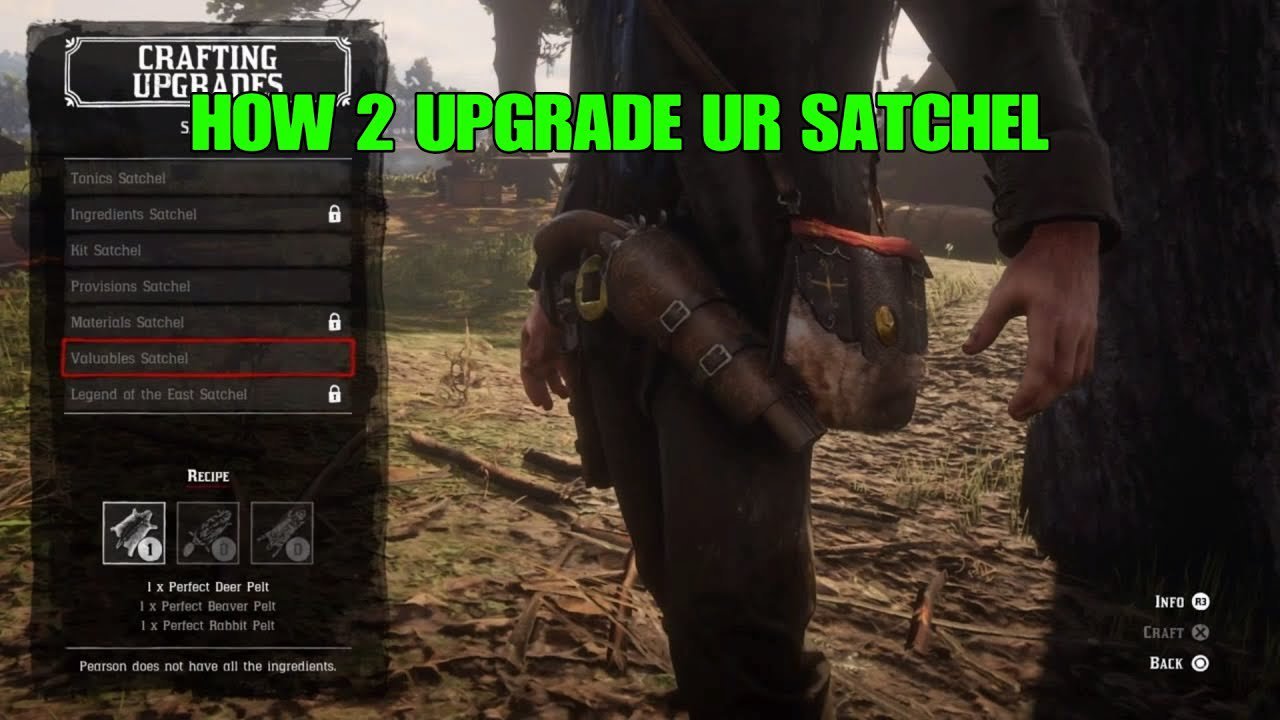 EpicGoo.com on Twitter: "RED DEAD REDEMPTION 2 HOW YOUR SATCHEL / VALUABLES SATCHEL Link: #howtoupgradecamprdr2 #howtoupgradesatchelinrdr2 #rdr2howtogetperfectpelts #reddeadredemption2howtogetperfectskin ...