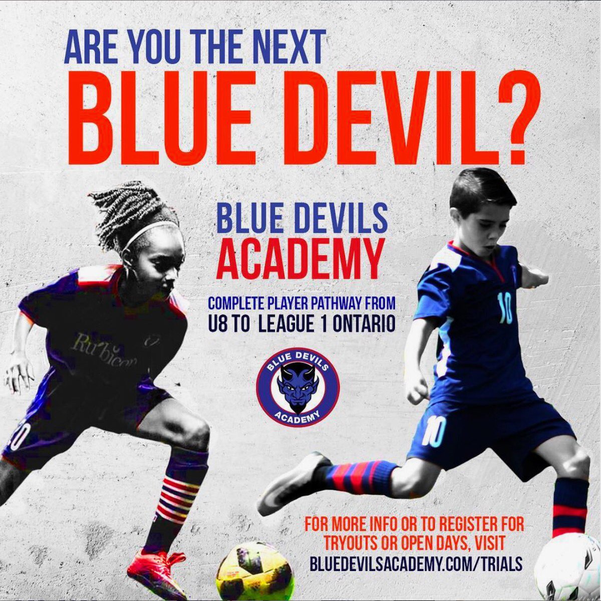 TheBlueDevilsFC's tweet image. Is your child a champion?

If you think they have what it takes, go to bluedevilsacademy.com/trials

#OneTeamOneDream #WeAreOakville #Oakville #Burlington #Mississauga #Hamilton #Toronto #Milton #Brampton