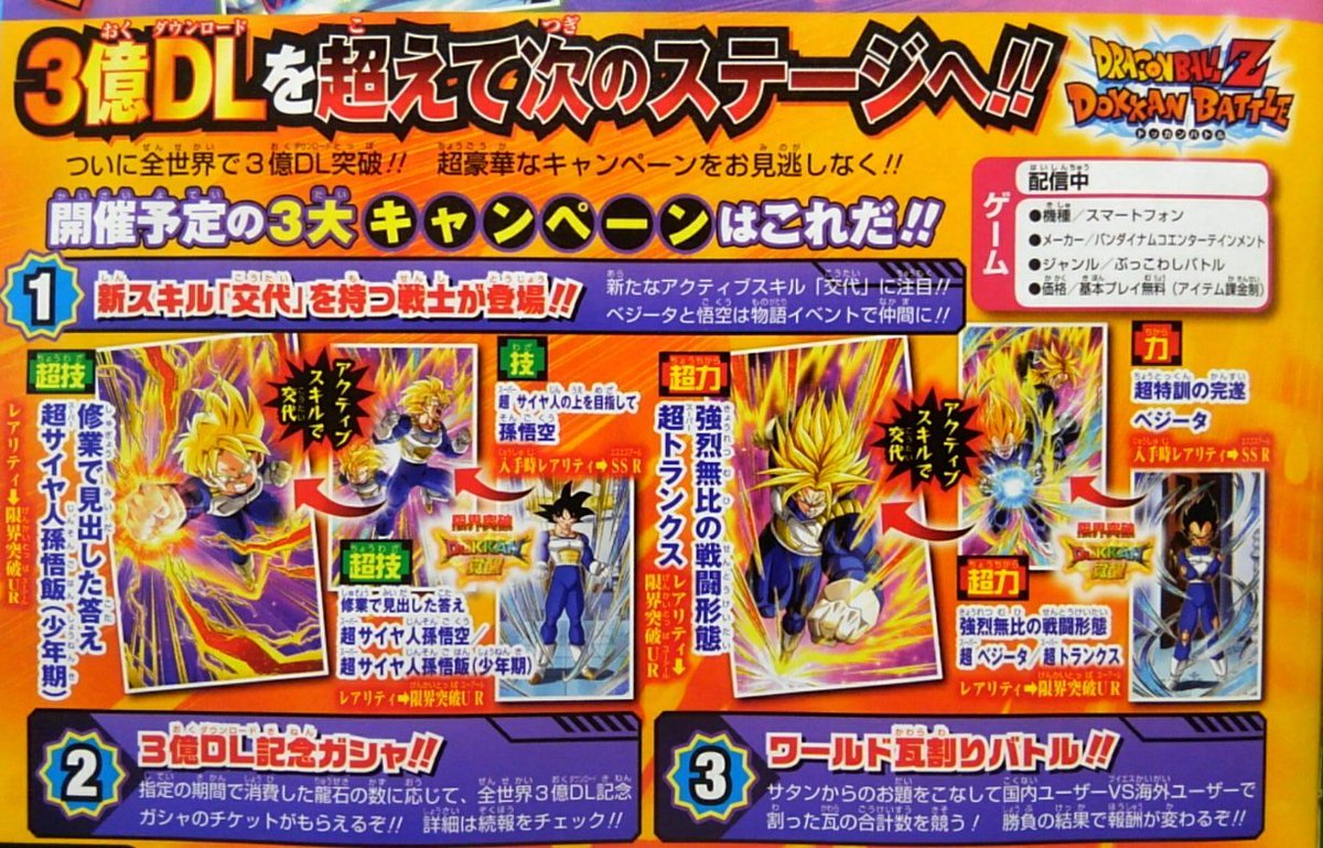 Air On Twitter Teq Goku Gohan And Str Vegeta Trunks Are The New F2p Characters Of The New Story Event Dokkanbattle