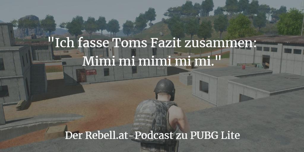 Sonntag ist Podcast-Tag! In unserer neuesten Folge sprechen der <a href="/suit1337/">suit</a>  und <a href="/peorg/">Georg Pichler</a> über PUBG Lite, die Free2Play-Version von PUBG für Potato-PCs. Und auch der <a href="/schaffertom/">Not Here Anymore</a> ist dabei, so irgendwie ;)
rebell.at/artikel/pubg-l…