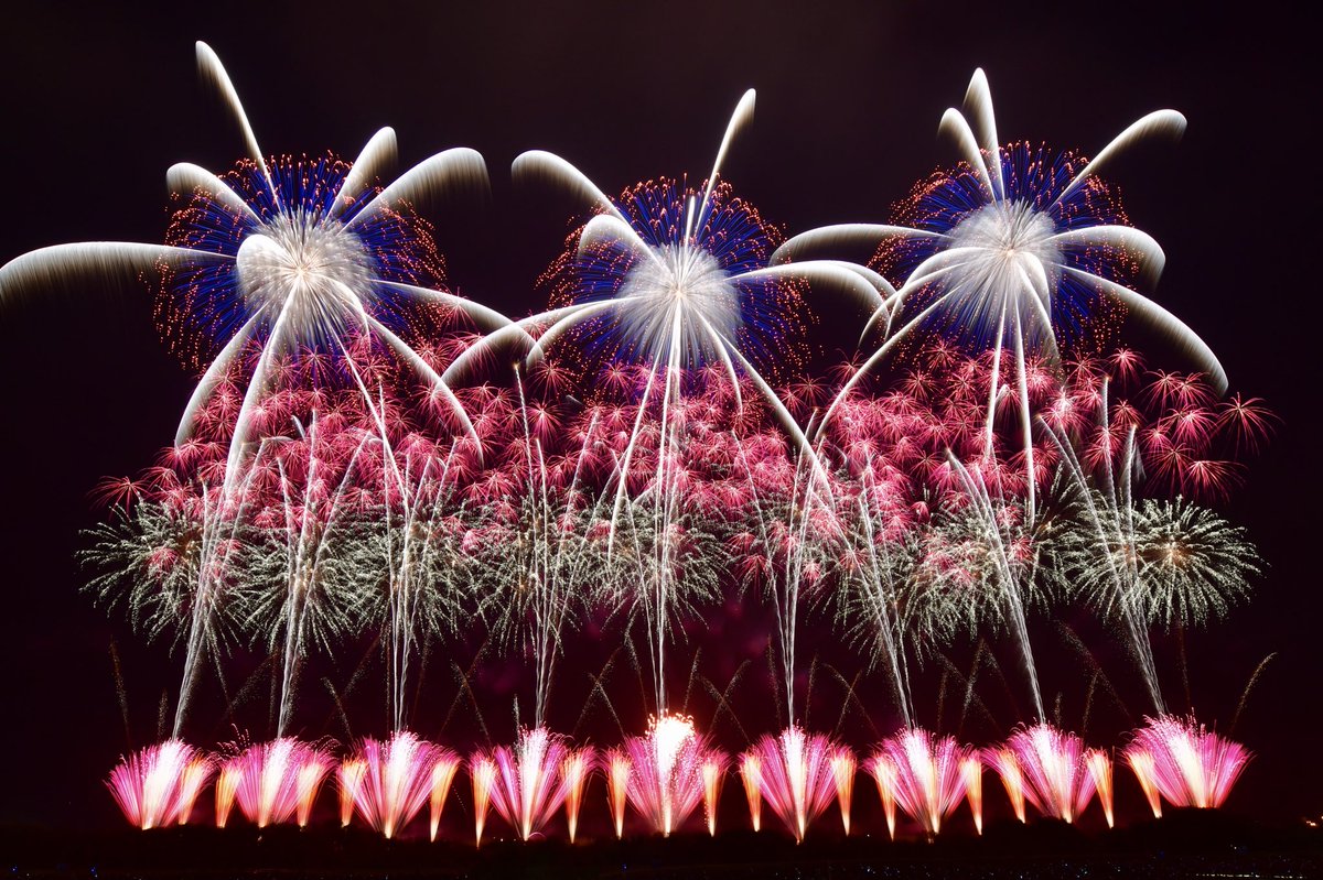 Win Ryukyus 19 08 17 赤川花火大会 風向き良好でキレイな花火が打ち上がりました 鶴岡東ナイン 大健闘でした お祝いの花火にしてあげたかったなぁ 現場で見れなかった人へどうか届け 山形 鶴岡 枝豆 庄内 お盆 花火 夏 赤川花火