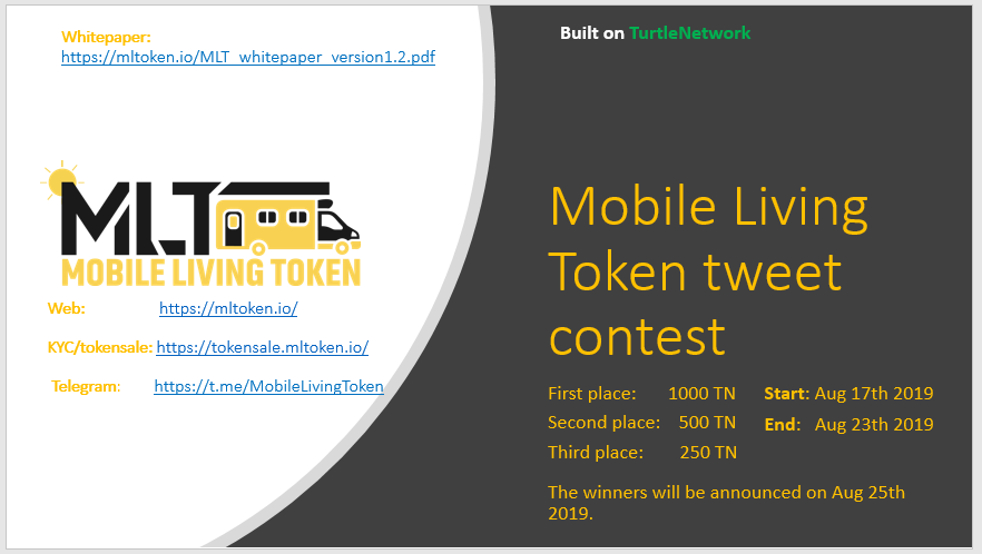 TonyWildt's tweet photo. #LivingToken is doing a contest.
What do you have to do to participate:
1. Follow #LivingToken
2. Join our telegram group https://t.co/rVg5OcvU87
3. Retweet with your feedback about MLT & like this tweet
The retweet with the most likes & retweets will win.
Pricepool 1750 TN https://t.co/KIXw6ec5nd