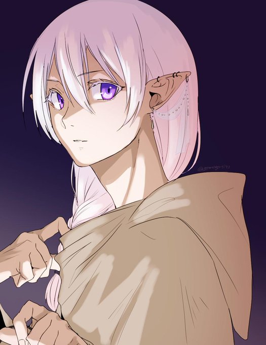 白髪紫目のtwitterイラスト検索結果
