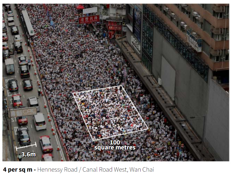 Pidgin Afstudeeralbum Bekwaam Nathan Ruser on X: "The area filled by protesters is a GENEROUS 32k square  metres. The 476k figure would mean 15 people (!!) per square metre. That is  impossible. Physically impossible. The