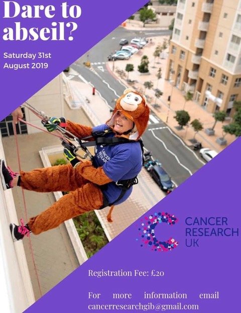 GibLad2015's tweet photo. This year's Europort Abseil for @CR_UK Gibraltar Branch is now open, you simply need to be over 18, £20 registration fee and raise £200 for this fantastic cause - oh and Abseil down the side of Europort Building 🤷‍♂�� Follow link https://t.co/Ojj6olsjY2 for details https://t.co/s3JYnxkE8X