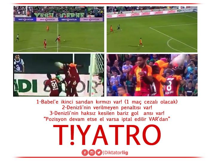 Diktatorlig's tweet photo. 2019 -2020 Sezonu'nun Tiyatro Gösterisi!
Hakem: Abdulkadir Bitigen
4. Hakem: Atilla Karaoğlan
Yardımcı Hakem:Süleyman Özay
 Yardımcı Hakem:Mustafa Savranlar

Galatasaray'ın boşalan hakemlik kadrosuna yeni hakemler transfer edilmiştir. https://t.co/meMPUvZ9Fn