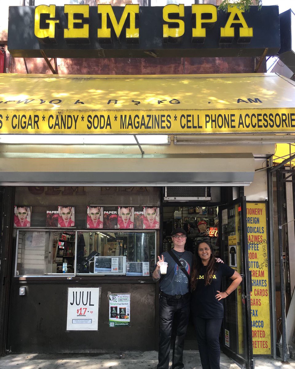 elctwit's tweet photo. Opened in the 1920s and run by the same family since 1986. Support Gem Spa. Get a t-shirt and the city’s best egg cream #savenyc #eastvillage #shoplocal https://t.co/zJesHENgKr