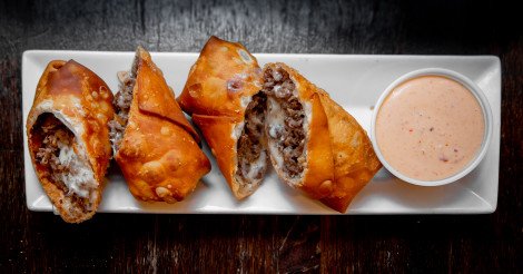 CornerPubBoston's tweet photo. Serious steak. Steak and Cheese Eggroll https://t.co/JlQfA6zcHk