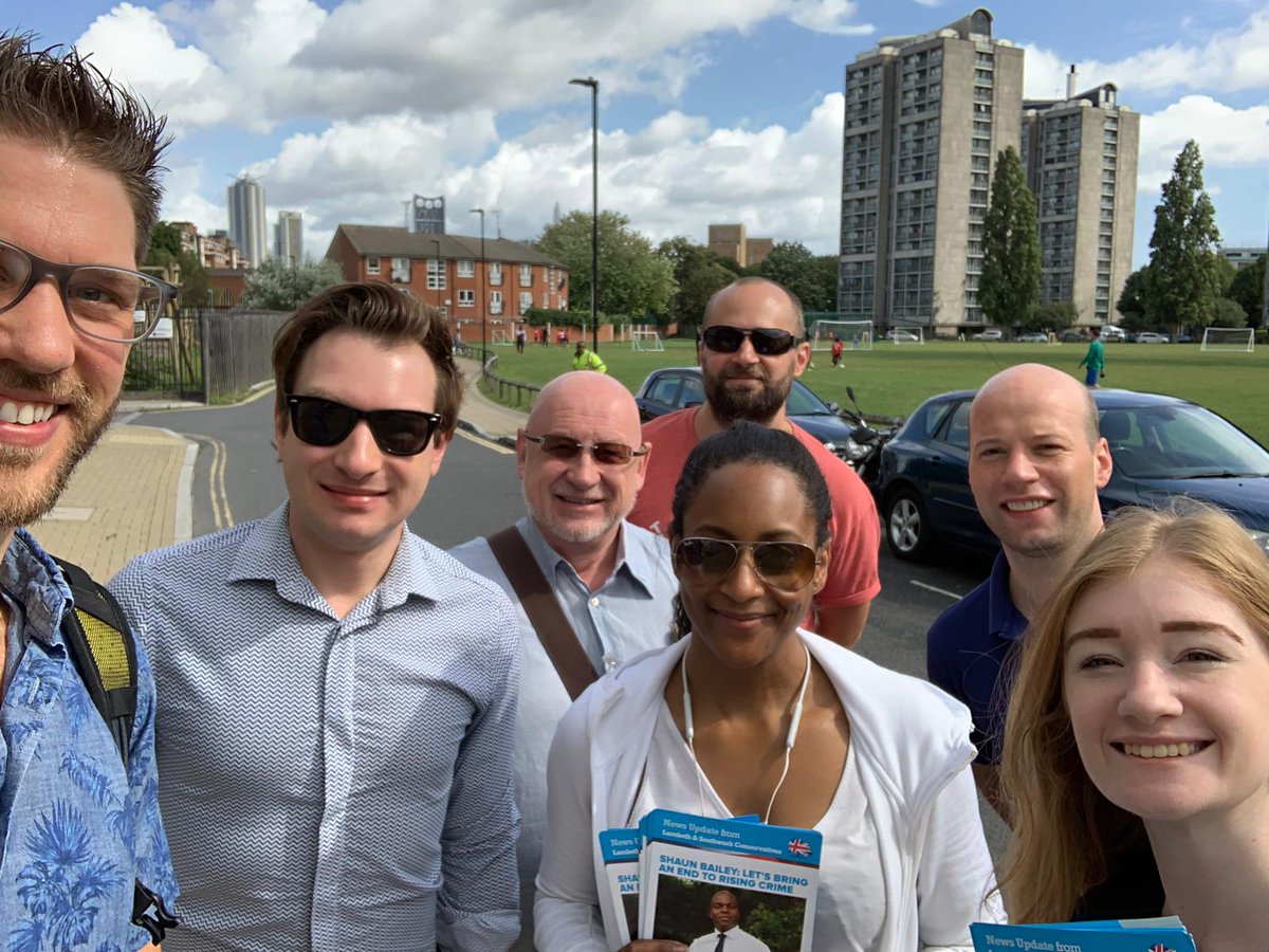 VauxhallTories's tweet photo. Lovely day to be out in #VassallWard and #OvalWard campaigning for @ShaunBaileyUK and our @GLAConservative candidate @HGinnett and sharing their plans for London🌞 #ginn2win #backbailey2020 #ToryCanvass https://t.co/NuPvQJtlQq