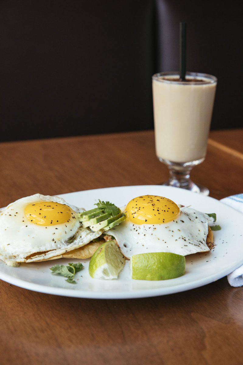 Our #DarkMatterCoffee frozen cocktail is a part of this complete breakfast. #Brunch starts at 10, Live DJ starts at 2!