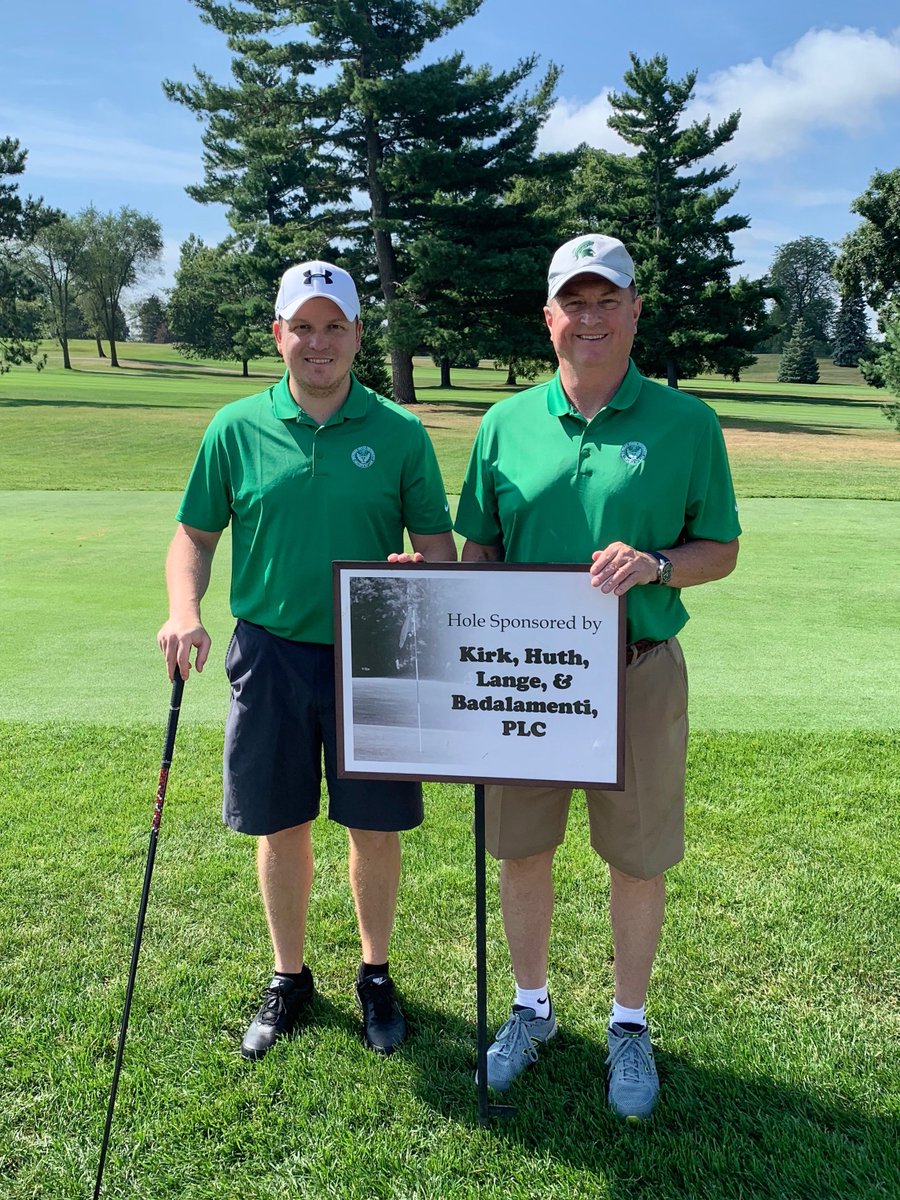 KirkHuthLaw's tweet photo. @michiganstateu College of Law Alumni Assoc held their 22nd annual golf outing to raise money for the law students. Bob Kirk is an Exec Board Member &amp; Golf Outing Chair. Photo: MI Supreme Ct Justice Elizabeth Clement, Dean of MSU Law Lawrence Ponoroff, Bob Kirk &amp; Robert Carollo https://t.co/dGNA8jb63d