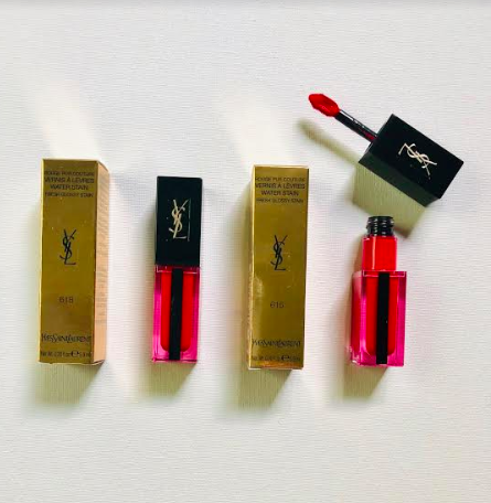 Today's luxe beauty giveaway is YSL's amazing Vernis A Levres Water Stain in "Wet Vermilion" and "Ruby Wave"! To enter, RT &amp; follow <a href="/davelackie/">dave lackie</a>