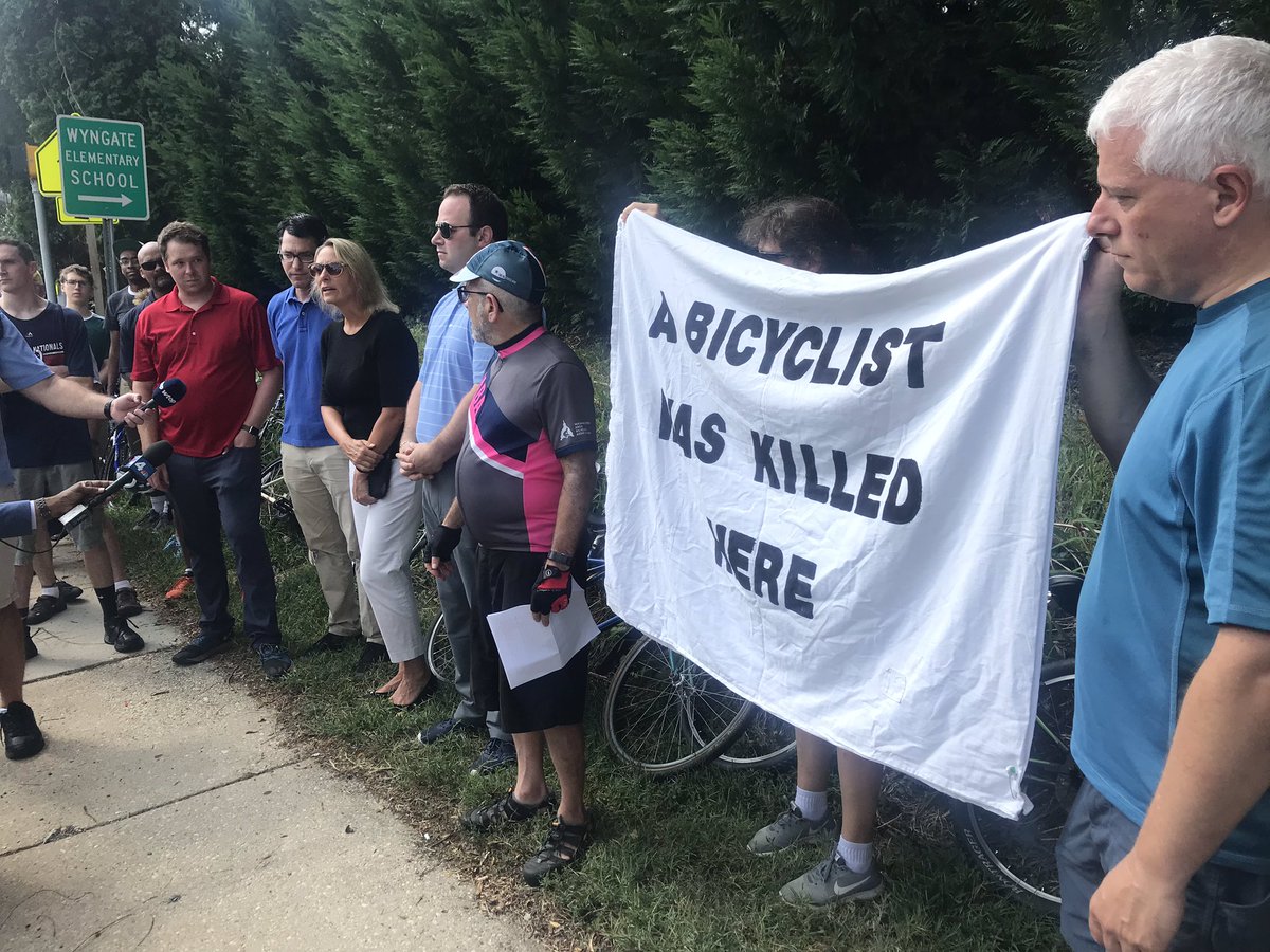 WABADC's tweet photo. Massive community rally for street safety in Bethesda. Event organized with @actfortransit with many elected representatives and county agencies. Vision Zero now! https://t.co/WwE0th9rh5