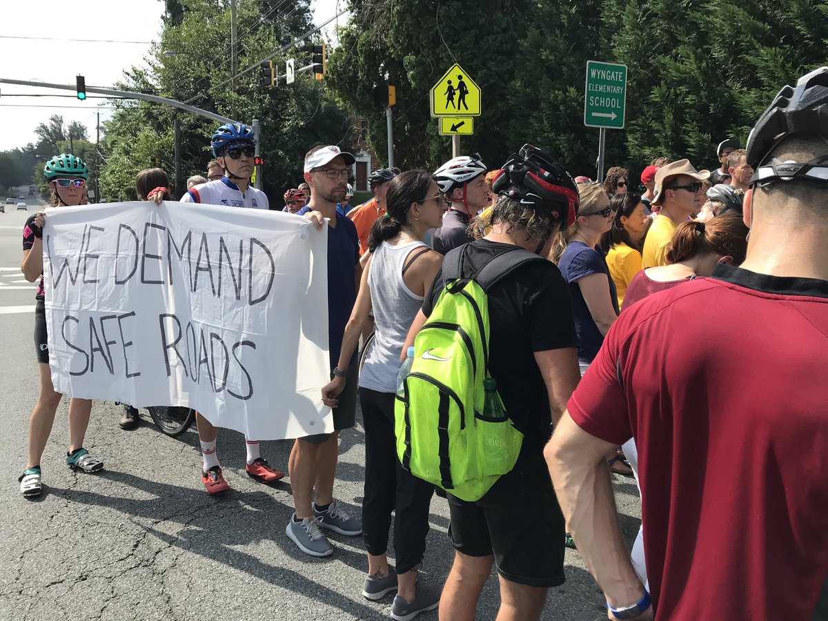WABADC's tweet photo. Massive community rally for street safety in Bethesda. Event organized with @actfortransit with many elected representatives and county agencies. Vision Zero now! https://t.co/WwE0th9rh5