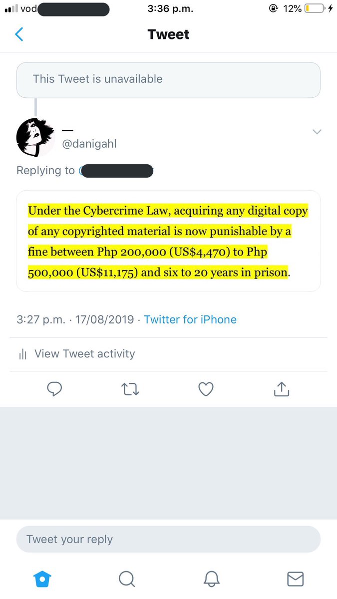 danigahl's tweet photo. Nag attach lang naman ako ng legal basis na bawal yung ginagawa niyang pamimirata, blocked na agad ako HAHAHAH. Lakas kasi ng loob niyo mag tweet about watching HLG on fb. Proud pa kaayo ah? #HelloLoveGoodbye https://t.co/CNJEwF7oaX