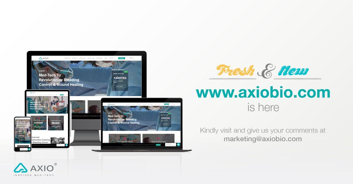 axiobio's tweet photo. Our New Site is LIVE!
We are excited to announce the launch of our new and fresh website!
Kindly visit https://t.co/SVnOIPG6o9 and give us your valuable comments at marketing@axiobio.com
#Axio #InspiredMedTech https://t.co/dHNrW0iTJJ