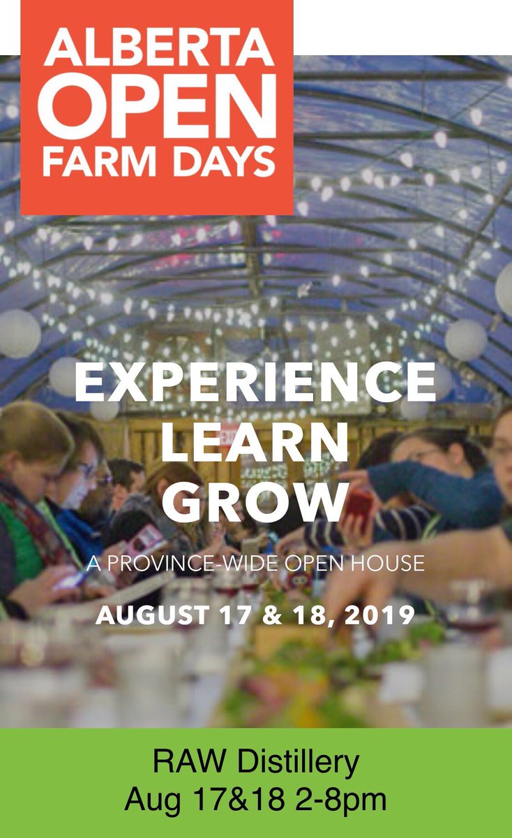 Raw Distillery (@rawspiritsab) on Twitter photo Join us at 810 Bow Valley Trail Aug 17&18 2-8pm to check out the distillery and maybe even catch the still in action! <a href="/OpenFarmDays/">Open Farm Days</a> #ABfarmDays Join us at 810 Bow Valley Trail Aug 17&18 2-8pm to check out the distillery and maybe even catch the still in action! <a href="/OpenFarmDays/">Open Farm Days</a> #ABfarmDays