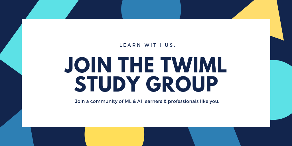 twimlai's tweet photo. 1 more hour until @jcatanz hosts our https://t.co/OCB8ZHRwsd Deep Learning From the Foundations Study Group - Lesson 7! See link for details: https://t.co/DTguZktxDU
#twimlmeetup #twimlai https://t.co/mn6k5ENU8x