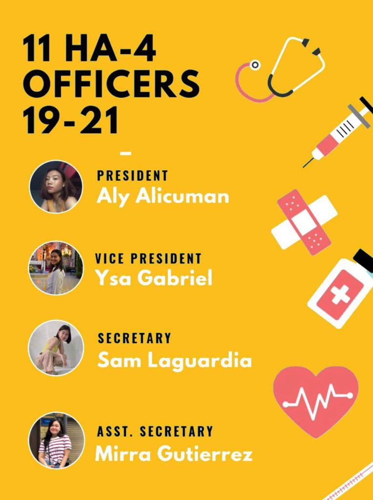HA4_2021's tweet photo. Congratulations to 11 HA-4’s newly elected officers! Let’s continue our thomasian journey together! 💛🐯 https://t.co/xj32ttZSpb