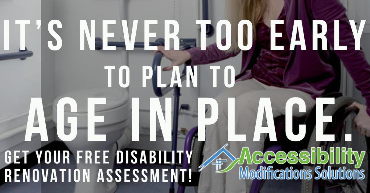 AccessibilityM1's tweet photo. #Age often comes with #disabilities. Ask yourself #today: Is my bathroom easy to navigate? Is it easy to get to the top floor of my house? It’s never too early to start planning to #ageinplace! Get your #free ADA renovation assessment! https://t.co/JH2JiMAAOw https://t.co/yaLBwOrjCP