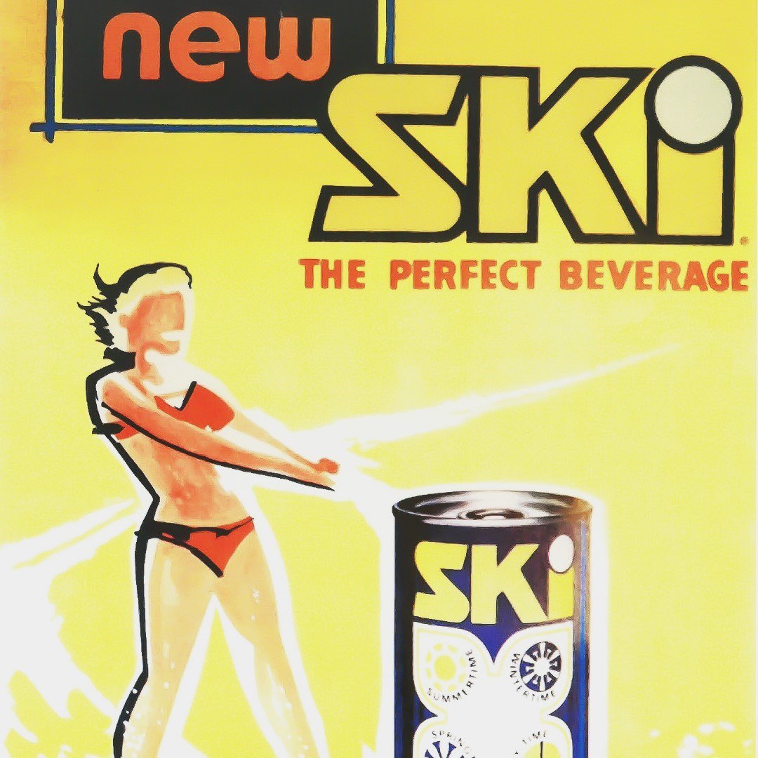 SkiCitrusSoda's tweet photo. Throwing it back with an original SKI ad... there's lots out there! Share any SKI throwback with us for a chance to be featured on our story and to share the SKI love! #SKISoda #RealCitrus #Since1956 https://t.co/AgeMmqb98F