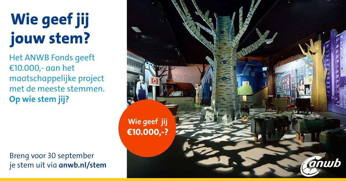 Genomineerd door #ANWBfonds: ons plan #VerzetsmuseumJunior toegankelijk maken voor kinderen met audiovisuele #beperking dmv audiotour voor blinden/slechtzienden en videotour voor doven/slechthorenden. Kans op €10.000, maar we hebben jouw #stem nodig: anwb.nl/stem