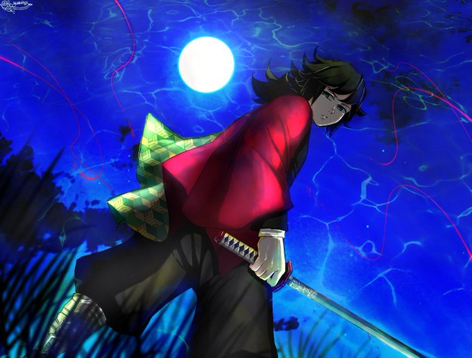 柚🌊固ツイさんがTwitterに投稿した冨岡義勇(鬼滅の刃)のイラスト。