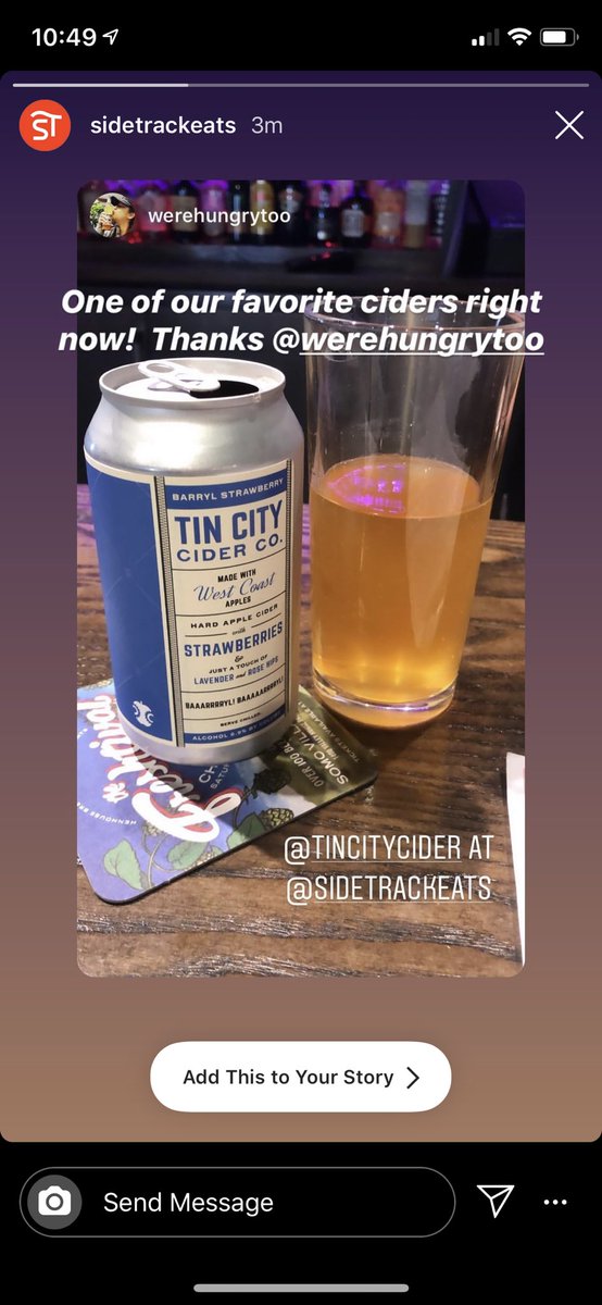 Love it when brands and #restaurants Re-share my posts. Thank you <a href="/SideTrackEats/">SideTrack</a> ! Can I get one too <a href="/TinCityCider/">Tin City Cider</a> ?!? #werethirstytoo #blogger bernadettemanzano.com