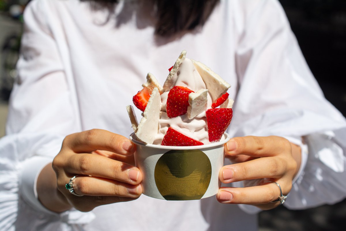 Your Strawberry Soft Serve is ready…