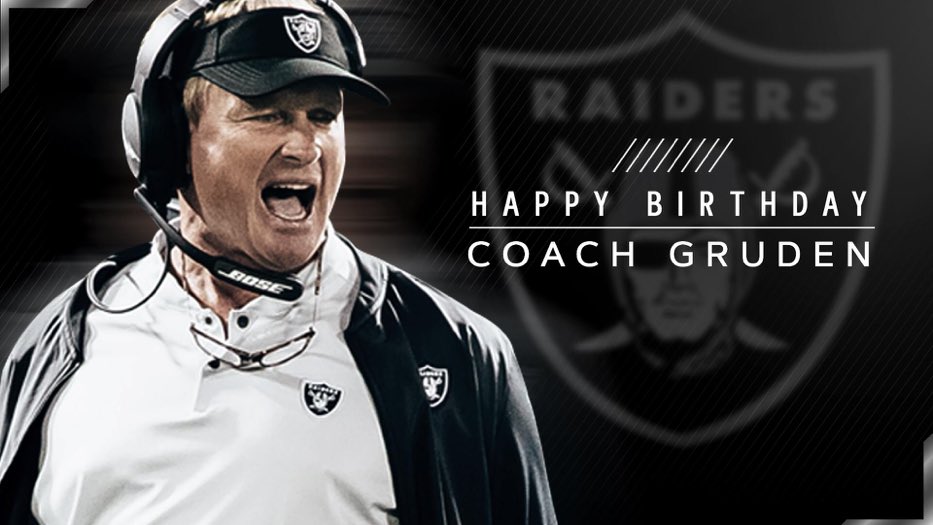 Wishing a happy and relaxing birthday to Jon Gruden    