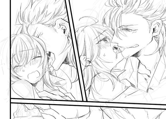 こっちは原稿のキスというよりほとんど舐めるだけみたいになってる森ぐだ♀ 