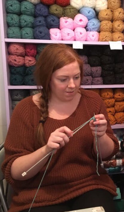 HandKnittedLove's tweet photo. Steph came in for a help lesson. I’m so proud of her She started knitting with me in Dec 18 her first make a blanket, bootees & now a cardigan, for a beginner she doing great! Happy knitting & thanks for choosing me to teach you #passingontheskill #beginnersknitting #indie #knit https://t.co/3p7LIPGwCW