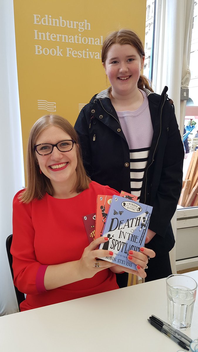 JuliesNeilson's tweet photo. Great time today at @edbookfest with Robin Stevens @redbreastedbird!  2nd year &amp; loads of inspiration &amp; fun for Orla!   3 generations of us reading these fab books! Jx

#murdermostunladylike
#deepdeanrules https://t.co/PmUVlYurXM