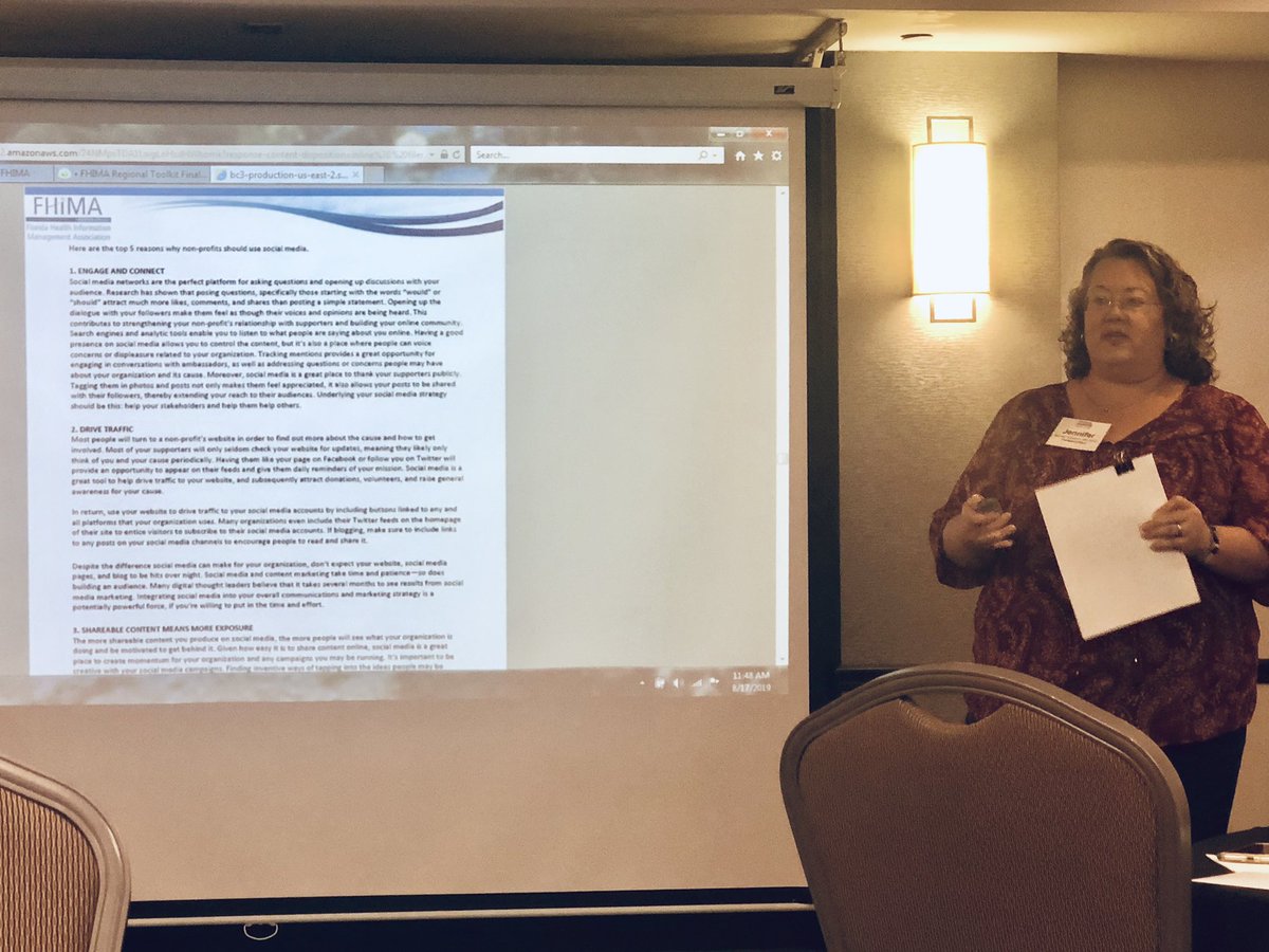 Florida_HIMA's tweet photo. Do you know Jennifer Schunke? You will! She’s FHIMA’s President-Elect covering the Region Toolkit! @Jdschunke https://t.co/LU067ERnRb