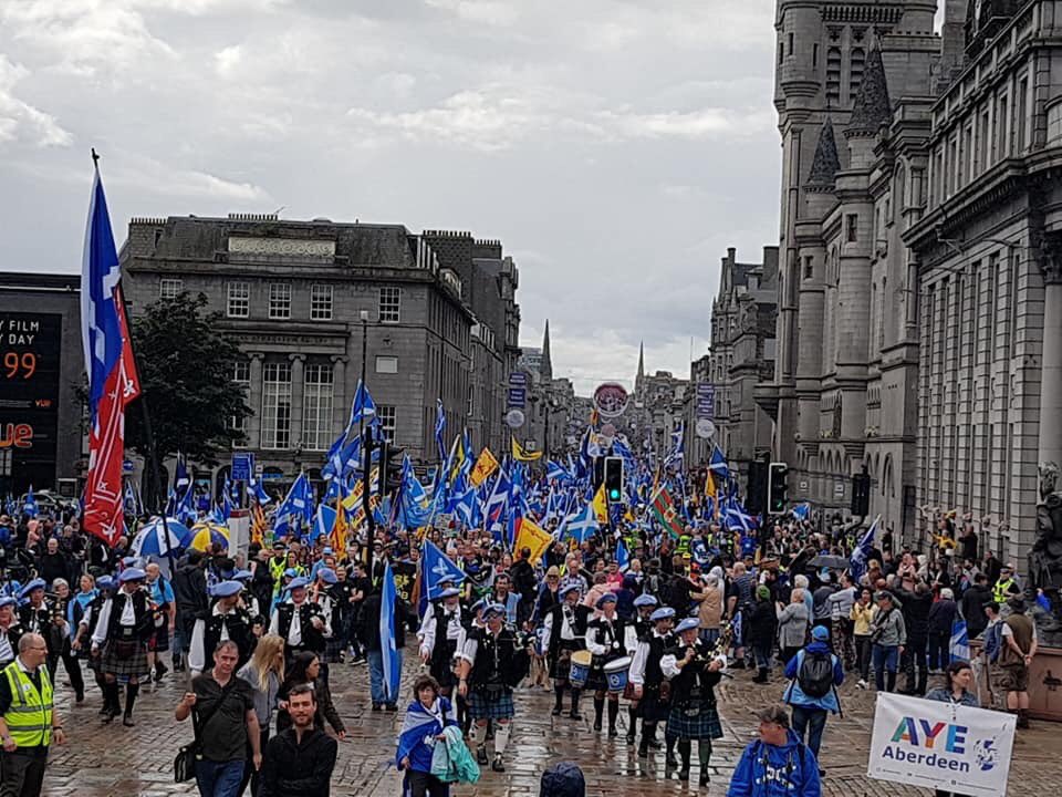 1606saoralba's tweet photo. Truly wonderful to see the great support for the #auob march in Aberdeen. Sad I couldn’t be there due to other commitments. Pathetic there’s no coverage on the BBC News website. #DissolveTheUnion #stuckinspain #BBCBIAS https://t.co/LBIwli9VWc