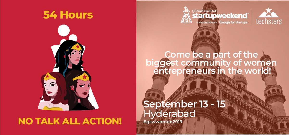 aisheethagudala's tweet photo. 1st edition of 'Global Women Startup Weekend' is finally here Hyderabad!!

It’s a 54 hour bootcamp that brings together Hyderabad designers, developers, entrepreneurs, and experts from all domains to do amazing things.

 Learn more -  https://t.co/F7aVN6fe0Z https://t.co/YfGDJXdcDc