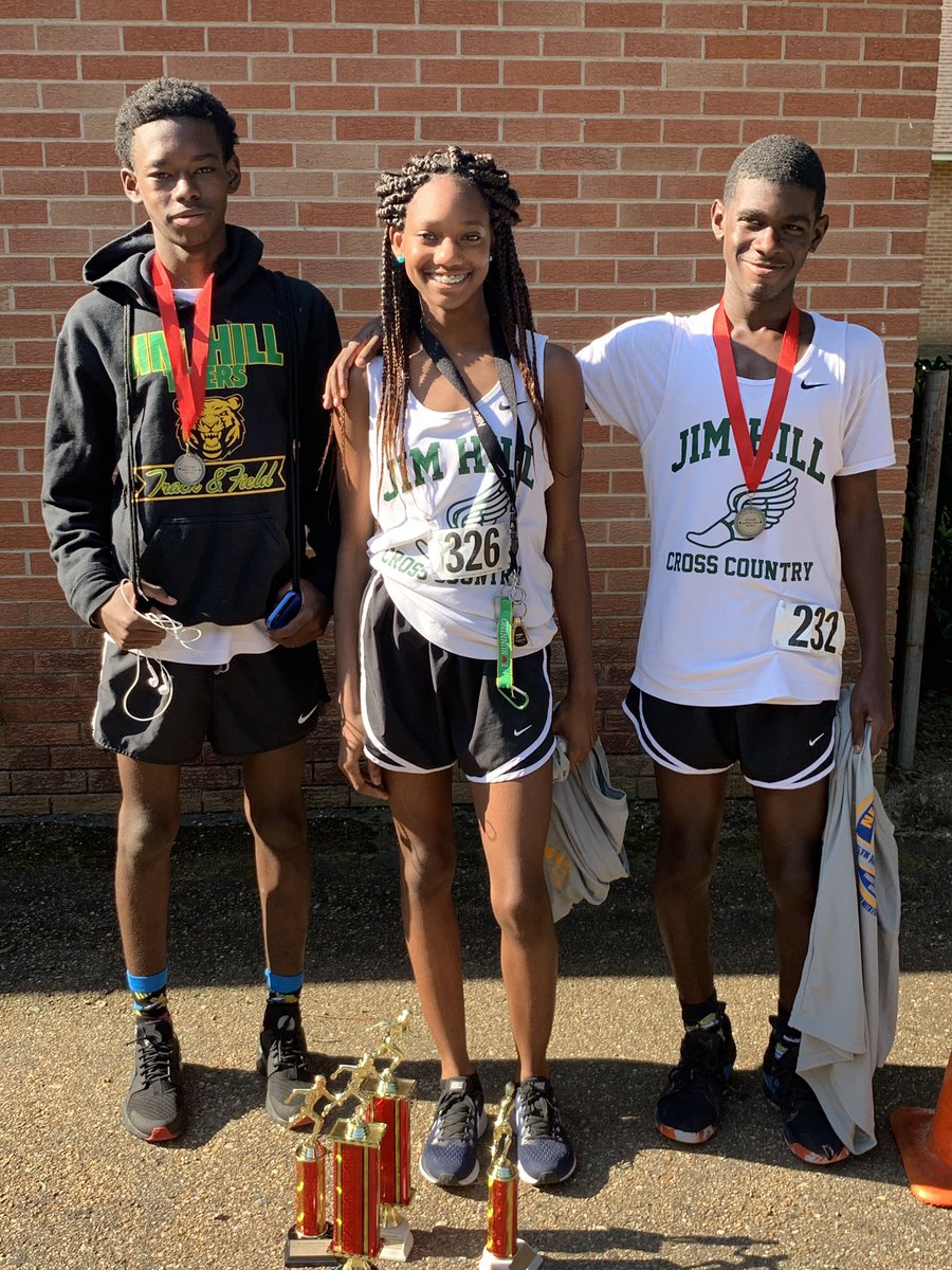 Congratulations to our AWESOME Jim Hill Tiger Cross Country Team for a solid performance today!  1st place for age group:  Brandon, Emily , Kimona!  Age group 2nd: Theodore. Brandon finished sixth overall and Theo finished 9th overall. 
Great job, Devon and Justin!  
 #WeAreJPS