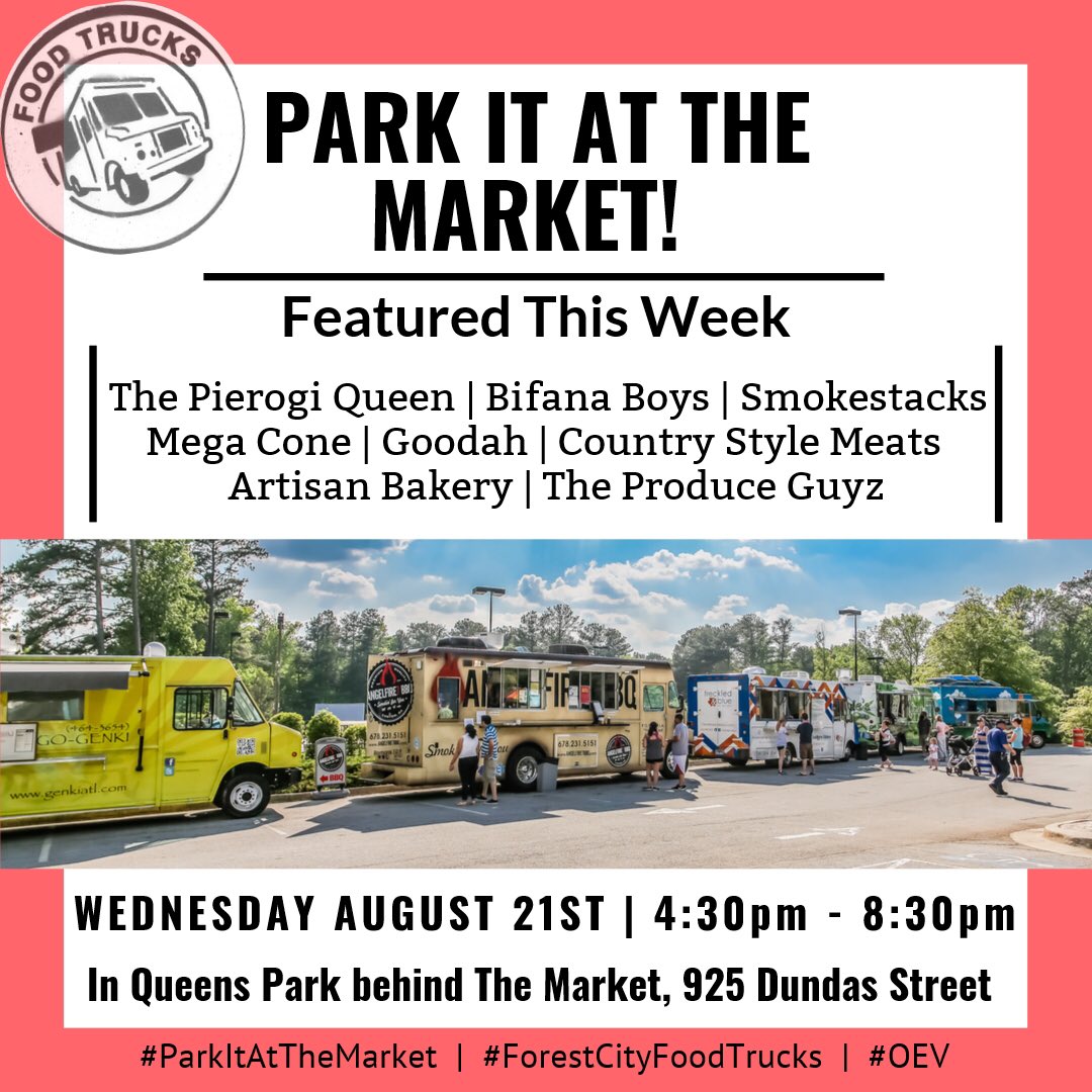 Wednesday’s Lineup! 

#forestcityfoodtrucks #londonontario #ldnont #parkitatthemarket #oev #oevfood #londonontariofoodtrucks #519foodtrucks